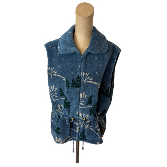 Denali Blue Fleece Vest Tree Woods Women’s Size Large - Picture 1 of 6